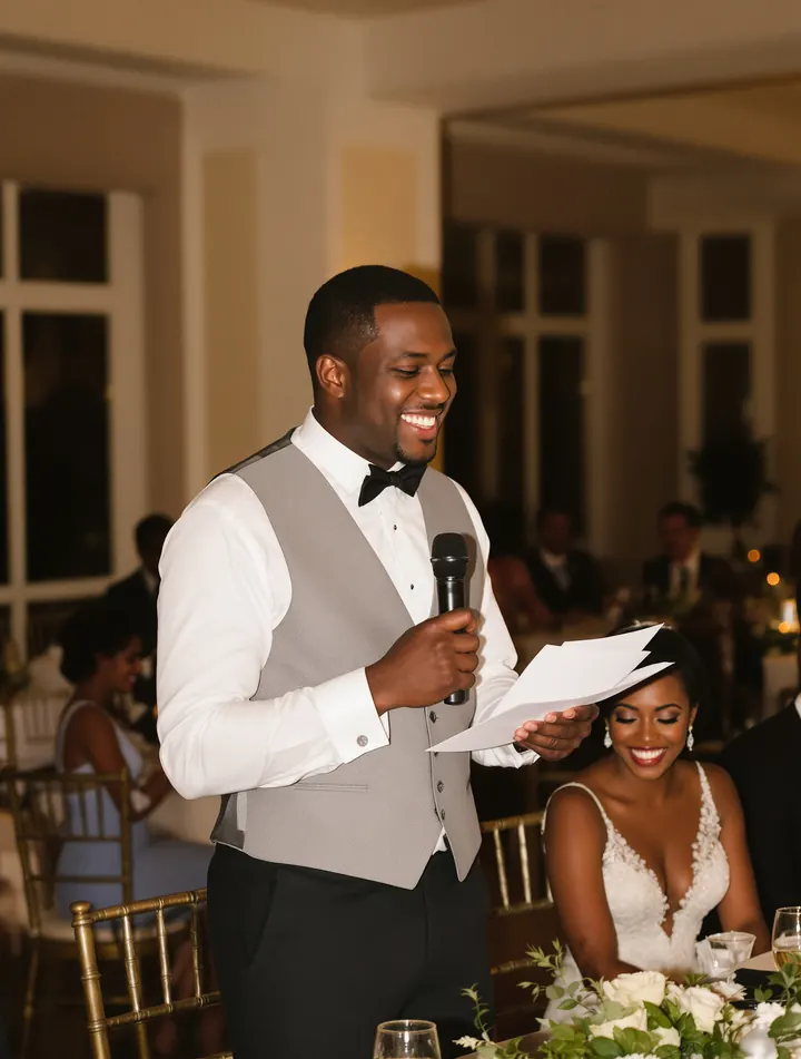A best man giving a speech